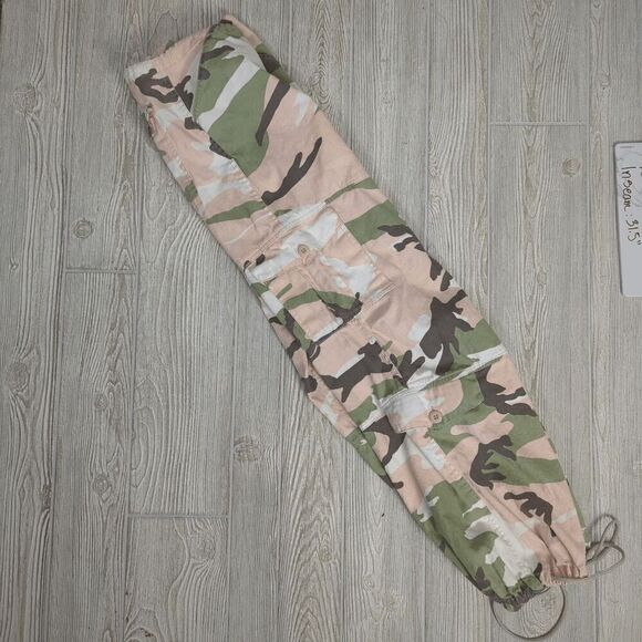 Unbranded Women’s Small Pink Green Cargo Style Pull On Jogger Pants Athleisure - Picture 6 of 9